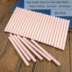 Wax Seal Stick, Ioggtser 30 PCS Pearlescent Pink Mini Glue Gun Wax Seal Stick for Wax Seal Stamp, Sealing Wax Sticks for Wedding Invitations, Cards, Envelopes
