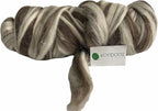 Kondoos Natural Wool roving, 8 OZ. Best for Needle Felting, handcrafts and Spinning. Natural Colours, un-Dyed. (Brown Zebra(Ecru/Mocha), 8 oz)