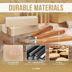 JJ CARE Wood Carving Kit [12 SK2 Wood Carving Knives with Case, 10 Basswood Carving Blocks, and 1 Grinding Stone] - Beginner Wood Carving Kit, Wood Carving Tools Set, Wood Carving Set for Kids