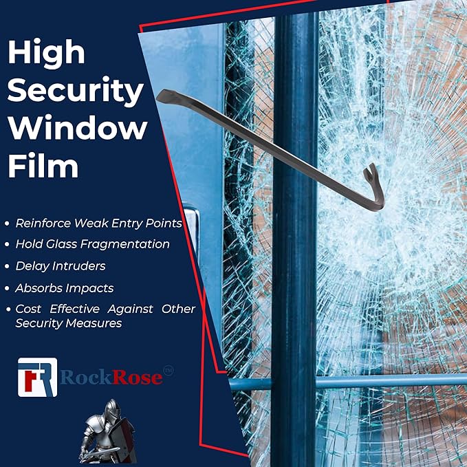 UV 99% VLT 35% Security and Safety 4 Mil Color Window Film Shatterproof Anti Shatter Tempered Glass Film for Home and Office Windows (VLT 35%, 36 in x 10 FT)