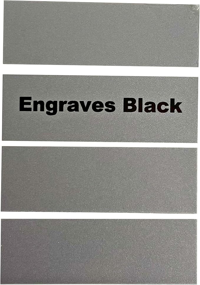 Blank Metal Plates for Laser Engraving - 4 Pack | Aluminum Sheets 0.020" Thick | CO2, Diode, Fiber Laser Compatible | Multiple Sizes & Colors (Silver (engraves black), 1x4.25 inch)