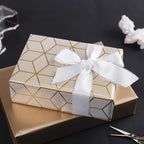 WRAPAHOLIC 30 Inch Navy Wrapping Paper - Jumbo Roll Gold and Navy Print with Cut Lines for Christmas, Birthday, Holiday, Father's Day, Baby Shower - 4 Rolls - 30 Inch x 120 Inch Per Roll