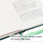 feela 5 Pack Journal Notebook Bulk for School, Hardcover Business Notebooks Classic Ruled Lined Journals with Pen Holder for Work Note Taking, with 5 Black Pens, 120 GSM, 5.1”x8.3”, A5, Dark Green