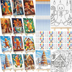 Zhanmai 12 Pack Pre Drawn Canvas for Painting Sip and Paint Kit 8" x 10" Paint Party Set Canvas Painting Pre Printed Canvases for Party Favor DIY Virtual Adult's Date Night(Gingerbread Man)