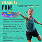 Fun Bouncy Paddle & Stringy Ball Toss & Catch Game - Easy to Use for Kids All Ages - Soft Foam Design for Safe Play Indoors or Outdoors - Also Works as Flying Disc - Great Gift Idea for Boys & Girls
