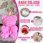 3D Bowtie Rose Bear Candle Mold - Teddy Bear Silicone Mold for DIY Handmade Soaps, Epoxy Resin Crafts, Father's Day Gifts, Birthday Gifts, Valentine's Day Gifts & Home Decorations
