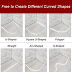 uxcell Flexible Molding Trim, 118 Inch Flexible Quarter Round Molding Silicone Peel and Stick Trim Self Adhesive Shower Water Barrier for Corner Decor Bathroom Kitchen, Transparent