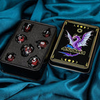 ARUOHHA DND Resin Dice Dragon Eye Dice Liquid Core Red Sharp Edged Dice Set with Gift Box, Polyhedral D and D Dice Set Role Playing Game D20 D12 D10 D8 D6 D4