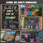AKARUED Chalk Markers for Blackboard: 16 Colors 8 Pack Dual Tip Liquid Chalk Markers for Chalkboard, Calendar Menu Board Erasable Chalk Pens for Glass, Mirrors, Wedding Sign, Car Windows Decorations