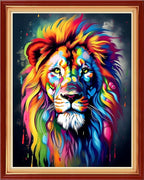 Joyhoor Cross Stitch Kits for Beginners Stamped Cross-Stitch Supplies Needlework preprint Embroidery Kits for Adults DIY Needlepoint Kits Embroidery Patterns 11CT-Colorful Lion 16x20 inchs