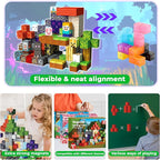 150 PCS Magnetic Blocks - Magnetic Building Block for Kids Ages 4-8 8-12, Magnet Blocks Cubes Tiles Constructions Toy for Girl Boy, STEM Montessori Stacking Toy, Sensory Play Halloweens Birthday Gifts