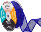 Mandala Crafts Royal Blue Burlap Ribbon 1 Inch Wide Jute Ribbons for Crafts - 20 Yds Roll Rustic Burlap Wrap Trim Ribbons for Wreaths Bows Wedding Party Decoration