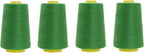 Mandala Crafts 4 Pack of Serger Threads Cones Spools - 40S/2 24000 Yards Polyester Green Threads for Sergers Machine and Overlock Quilting Sewing Machine