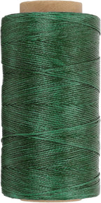 PATIKIL 284 Yard Flat Waxed Thread 150D 1mm Leather Sewing Cord for Repairing Shoes Bags Wallets Jewelry Making DIY Leather Craft, Dark Green