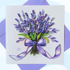 Quilling Cards, handmade card, quilled cards with Dedicated Paper Handmade Art for all occasions: Mother's day, Father's day, Birthday... Lavender flowers bouquet