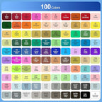 Banral Alcohol Markers Set, 100 Colors Dual Tip Alcohol Based Art Marker for Artists, Permanent Drawing Pens for Adult Coloring Sketching Illustration with Case and Holders