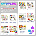 PENGFULL 5 Felt Learning Pieces Set,Alphabet Letters Fruits and Vegetables Numbers Community Helpers Transportation Learning Pieces,for Felt Flannel Board, for Toddlers Kindergarten Preschool