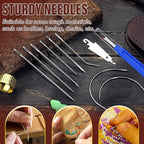 Upholstery Repair Kit, Thread Repair Sewing Kit and Upholstery Needle, 3 Colors 0.55mm Waxed Thread with 8 Pcs Heavy Duty Leather Needles for Hand Stitching, Canvas & Quilting