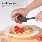 Heat Resistant Silicone Spatula Set of 3, Luxiwise 600ºF High Temp Baking Scraper Cooking Utensils Non-Stick BPA-Free for Seamless Mixing, Folding, Scraping with Rubber Kitchen Essentials (Black)