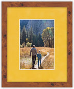 8.5x11 Mat Bevel Cut for 7x9 Photos - Acid Free Sunrise Yellow Suede Precut Matboard With Backing Board and Crystal Clear, Self Seal Photo Mat Bag - For Pictures, Photos, Framing - 4-ply Thickness