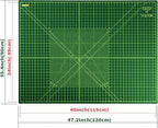 Extra Large 36" x 48" Self Healing Sewing Mat, WerkWise Rotary Cutting Mat, Double Sided 5-Ply 36x48 Inch Board for Quilting, Fabric, & Crafts, Designed for Use with Rotary Cutters (Green & Black)