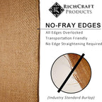 14" x 50yd NO-FRAY Burlap Roll ~ 15 - 25 Table Runners ~ Natural Long Fabric with Finished Edges. Perfect for Weddings, Placemats, Crafts. Decorate Without The Mess!