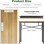 Narrow Folding Computer Desk 35 inch, Writing Gaming Computer Camping Desk, Espresso