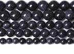 120PCS 6mm Blue Sandstone Gemstone Beads Beads Natural Stone Round Loose Beads for Jewelry Making DIY Bracelet Necklace 32" 2 Strands