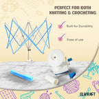 Olikraft Crochet Yarn Winder for Crocheting and Umbrella Swift (with Skein Holder) Combo Set - Yarn Spinner for Crocheting, Cake Ball Winder, Roller, Baller, Spooler