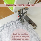 Madam Sew Seam Allowance Ruler and Magnetic Seam Guide for Sewing Machine | Perforated Seam Gauge for Perfect 1/8” to 2” Straight Line Hems | Includes 1/4” Pivot Point and 45 Degree Trim Line