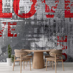 wall26 Wall Sticker/Wall Mural Love Letters Graffiti, Not Peel and Stick, Non-Woven Wallpaper Decorative for Bedroom, Living Room,Office - 132x120 inches
