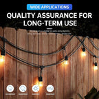 164FT Black Vinyl-Coated 304 Stainless Steel Cable – Heavy Duty String Lights Hanging Kit with Turnbuckle, Thimble & Hooks for Outdoor, Patio, Garden, Christmas Lights