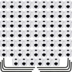 Leinuosen 60 Pieces Pin Keepers Locking Clasp Pin Backs Replacement with Wrench (Silver Color, 6 x 5 mm)