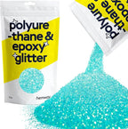Hemway Polyurethane & Epoxy Resin Glitter 100g / 3.5oz Metallic Crystal Flake Additive for Flooring Jewelry Tumblers Glass Pigment - Fine (1/64" 0.015" 0.4mm) - Fluorescent Blue