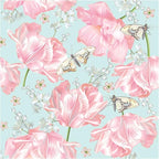 20-ct 13x13 Flowers Paper Luncheon Decoupage Napkins, 3-Ply Servilletas Printed Flower Pink Tulips Cocktail Napkin for Art, Dinner and Party, Disposable Napkins Decor