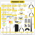 Mardatt 957Pcs Jewelry Making Supplies Kit - Includes Pliers, Ring Sizer, Wires, Opener & Other Findings for Jewelry Making & Repair