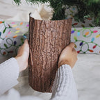 Realistic Faux Brown Bark Xmas Tree Skirt Hides Fake Pole, By Christmas Tree Hugger