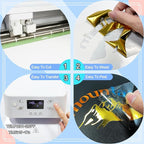 Sheet Metallic Foil Heat Transfer Vinyl Bundle – 12"x10"-17 Chrome HTV Pack in 17 Vibrant Colors for Stunning T-Shirt Designs! Perfect for DIY Enthusiasts and Professionals (Multicolours)