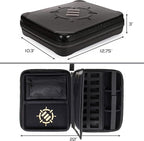 ENHANCE RPG Organizer Case - DnD Binder with Built-in Character Sheet Holder and Erasable Scribe Panel, Dice Rolling Area, Removable Pen Pouch, Miniature Foam Tray, Wrist Strap