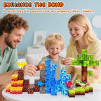 100PCS Dinosaur Magnetic Blocks for Kids: 1" Magnetic Building Blocks for Kids Ages 4-8 8-12, Magnet Cubes Sensory STEM Stacking Toys for Boys & Girls,Christmas Birthday Gifts for Toddler Ages 3+