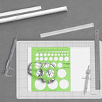 Pacific Arc Professional Circle Guide Template, 45 Total Circle from 1/16 Inch to 2.25 Inch with Inch Graduations