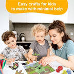 Craftikit® 20 Award-Winning Dinosaur Crafts for Kids - Award-Winning All-Inclusive Fun Dinosaur Crafts for Kids Ages 3-5, Organized Toddler Craft Kit