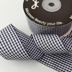 1.5 Inch Blue and White Woven Edge 100% Polyester Gingham Ribbon 25 Yards Each Roll (1-1/2", Blue)