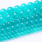 48PCS 8MM Amazonite Blue Chalcedony Stone Beads Energy Healing Beads for DIY Jewelry Bracelet Necklace Making for Jewelry Making 15Inch