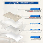 KING MOUNTAIN Linen Repair Patches, Self-Adhesive Linen Fabric Patches, 4 X 63 inch Extra Size, Multi Color, Can be Used for Linen Sofa Repair and Linen Clothes Repair (Cream-Gray2.0)