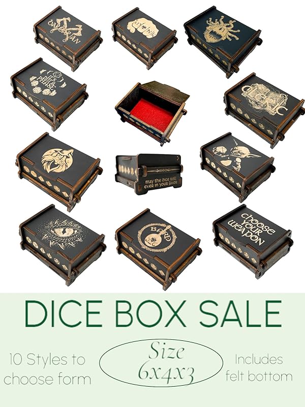 Dice Box - BLACK - Dragons Eye 6x4x3