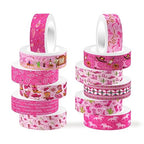 12 Rolls Western Washi Tape, Pink Wild West Masking Tapes, Western Cowboy Cowgirl Decorative Paper Stickers for Scrapbook Journal DIY Art Crafts Wrapping Birthday Party Supplies 16.4FT