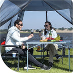 KingCamp Aluminum Folding Lightweight Roll Portable Stable Table for Camping Picnic Barbecue Backyard Party, Indoor & Outdoor, Oversize, Silver Black