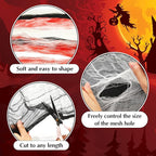 Boao Halloween Cheese cloth 85 x 197 Inch White Black and Bloody Cheesecloth Roll for Crafts Large Cotton Muslin Gauze Fabric for Halloween Outdoor & Indoor Spooky Decoration