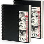 Sketch Book 9" x 11"，2 Pack 80-Sheets (68lb/100gsm)，Double-Sided Hardbound Sketchbook, Spiral Bound,Acid Free Painting Art Paper for Kids and Adults